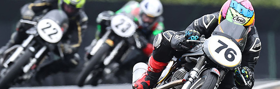 Motorbikes racing on track